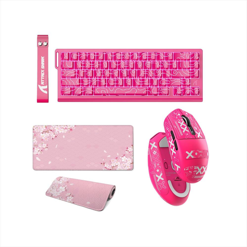 Combo Mouse + Teclado Attack Shark Rosa img #1
