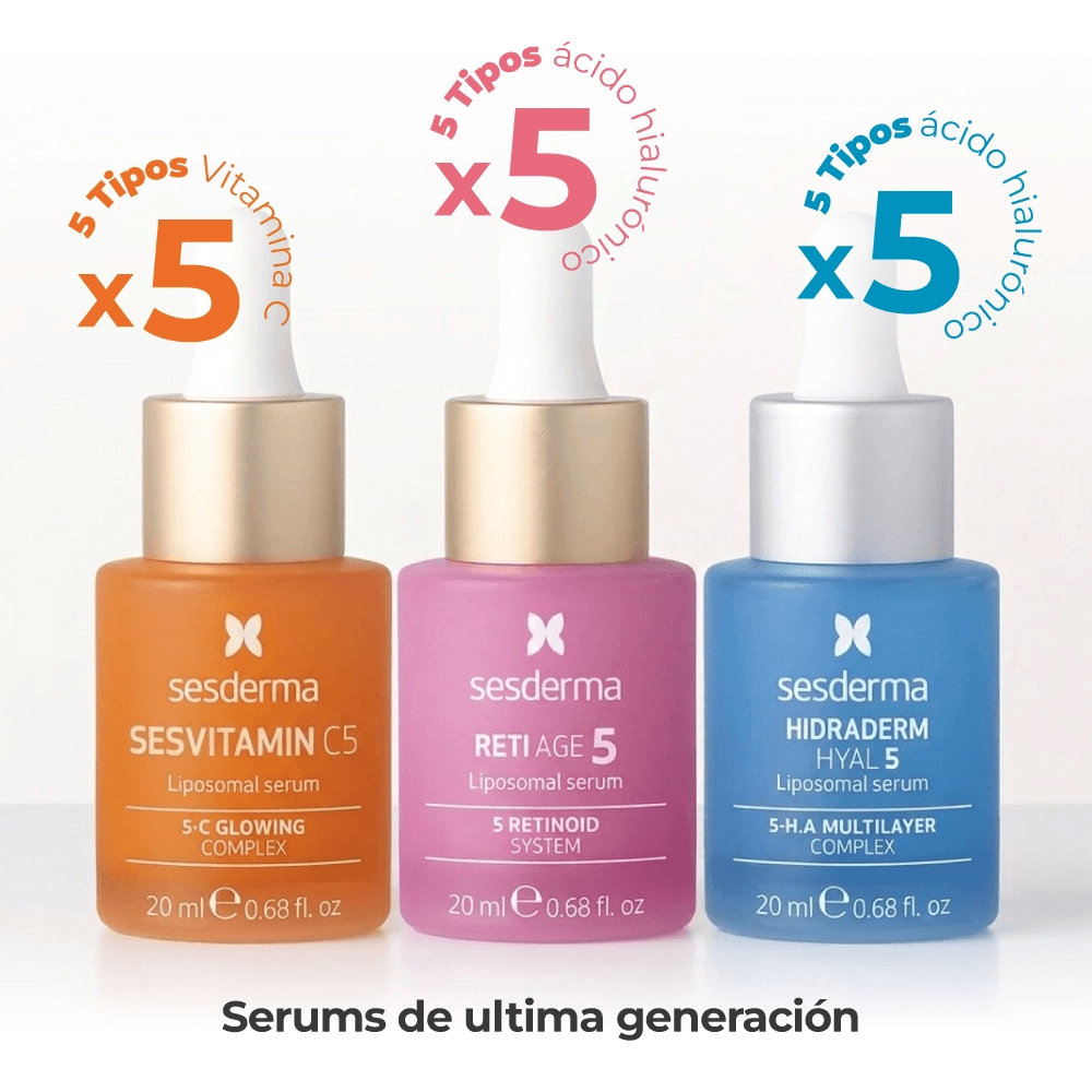 Kit El Poder del 5 Mini (Sesvitamin-c 5 + Reti Age 5 + Hidraderm Hyal 5 + Cosmetiquera) img #3