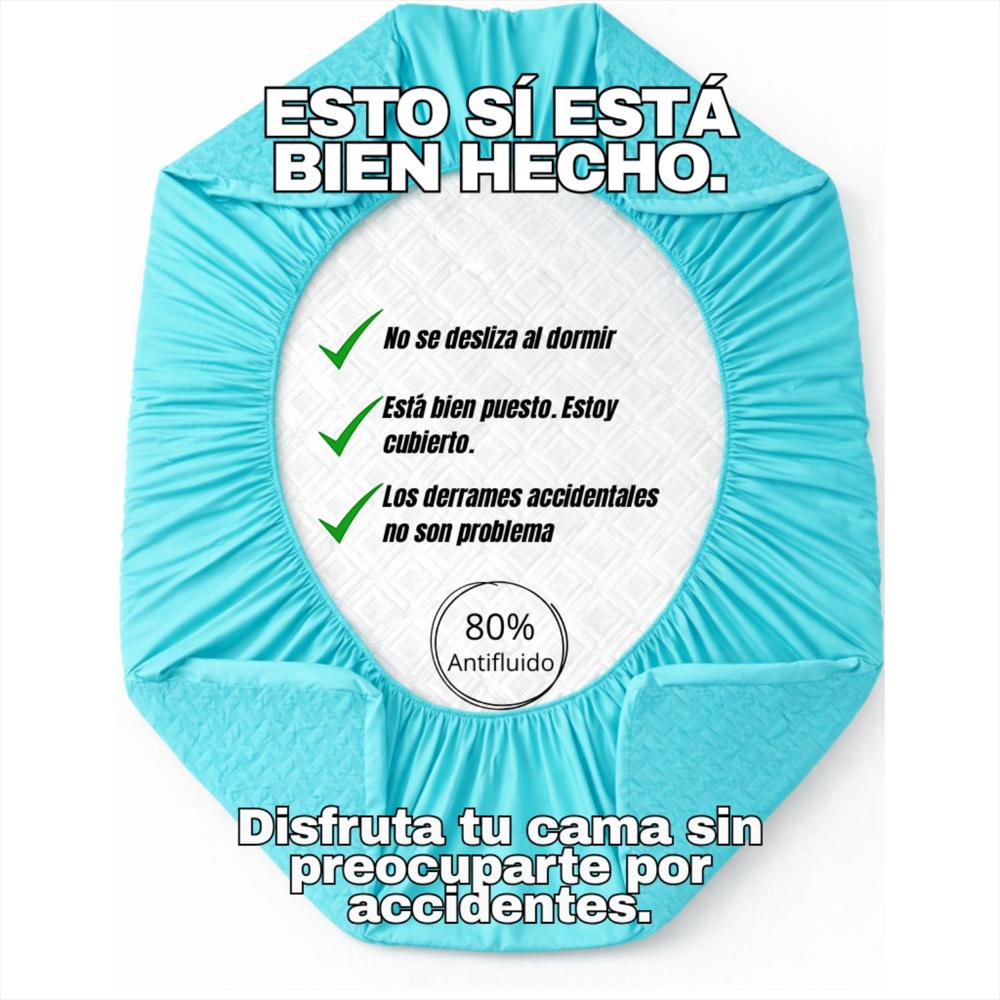 Combo Protector King Antifluidoturquesa 200Cm*200Cm img #5