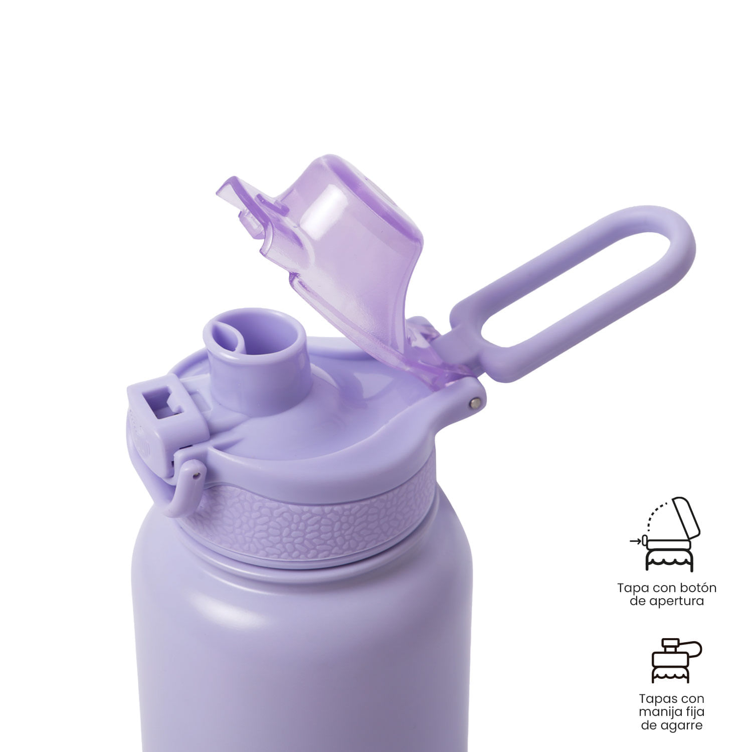 Termo para agua con Tapa Intercambiable Flux 1000 ml Morado img #5