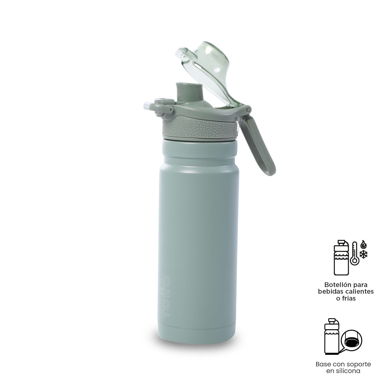 Termo para agua con tapa intercambiable Flux 550 Ml Verde img #5