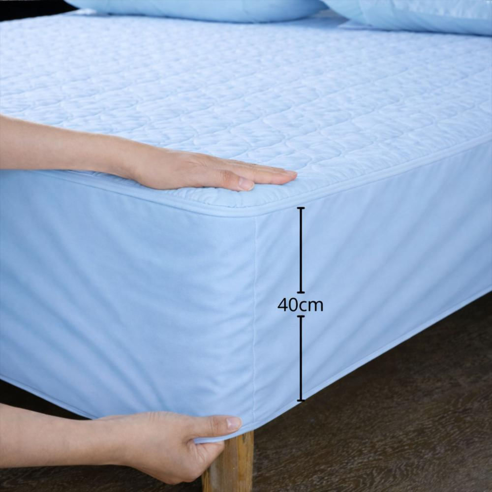 Combo Protector King Acolchado Celeste 200Cm*200Cm img #2