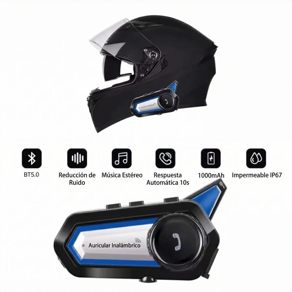Intercomunicador Casco Moto Bluetooth Manos Libres Ip67 img #2