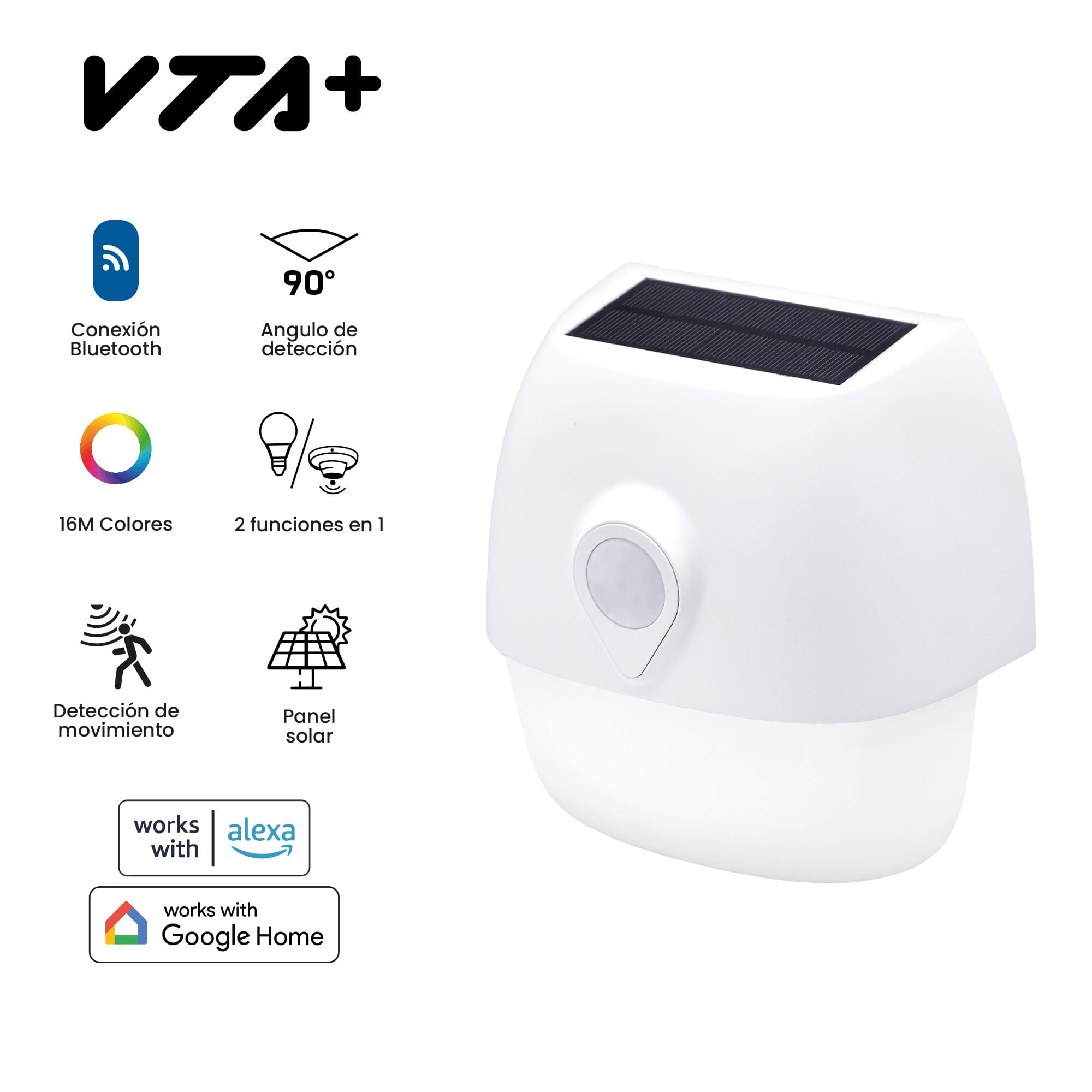 Sensor VTA Angle Con Panel Solar Con Luz RGB Programable Smart Home img #8