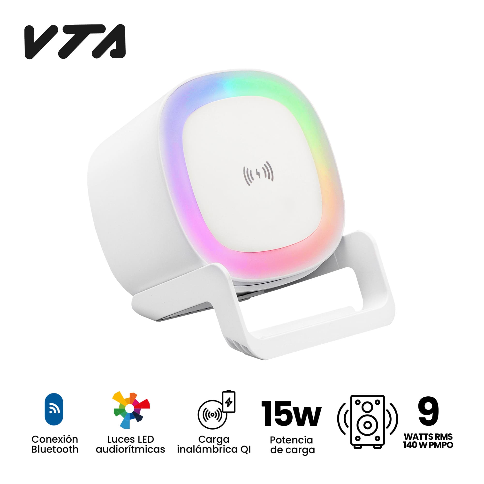 Parlante Bluetooth VTA 9W RMS con Cargador inalámbrico img #6