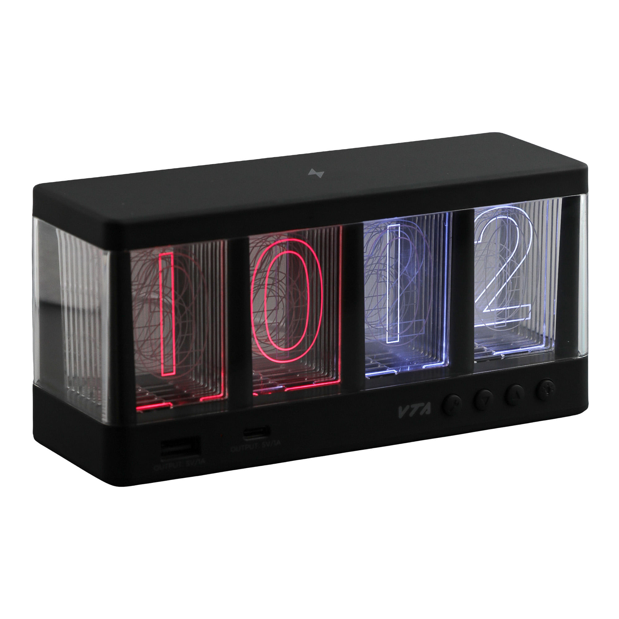 Reloj De Mesa VTA Neon Con Función de Carga Inalámbrica img #1