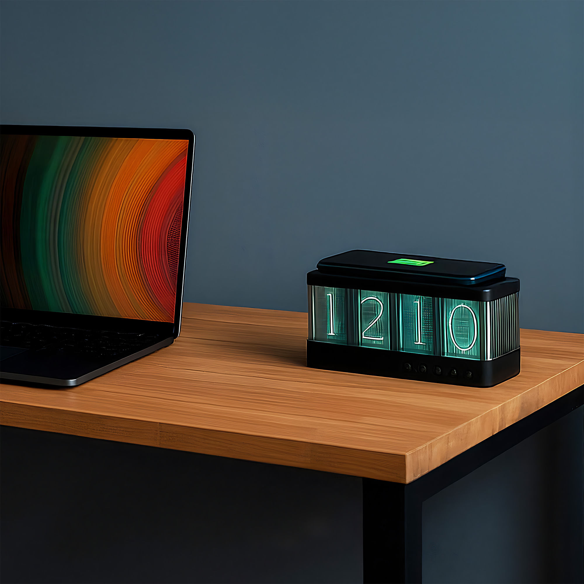 Reloj De Mesa VTA Neon Con Función de Carga Inalámbrica img #2