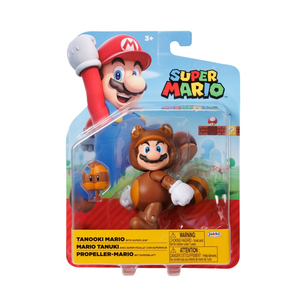 Figura Coleccionable Tanooki Mario 4" Serie 43 Mario Bros Oficial Nintendo img #2