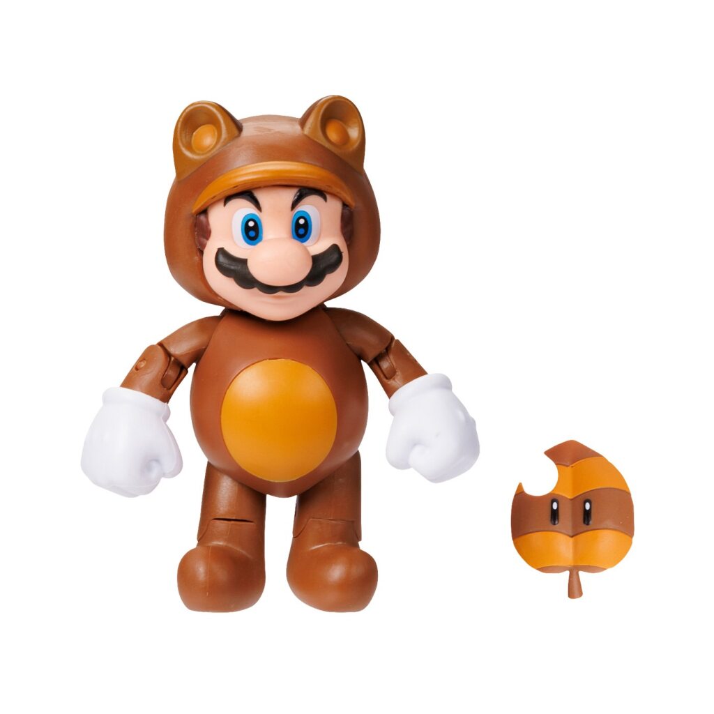 Figura Coleccionable Tanooki Mario 4" Serie 43 Mario Bros Oficial Nintendo img #1