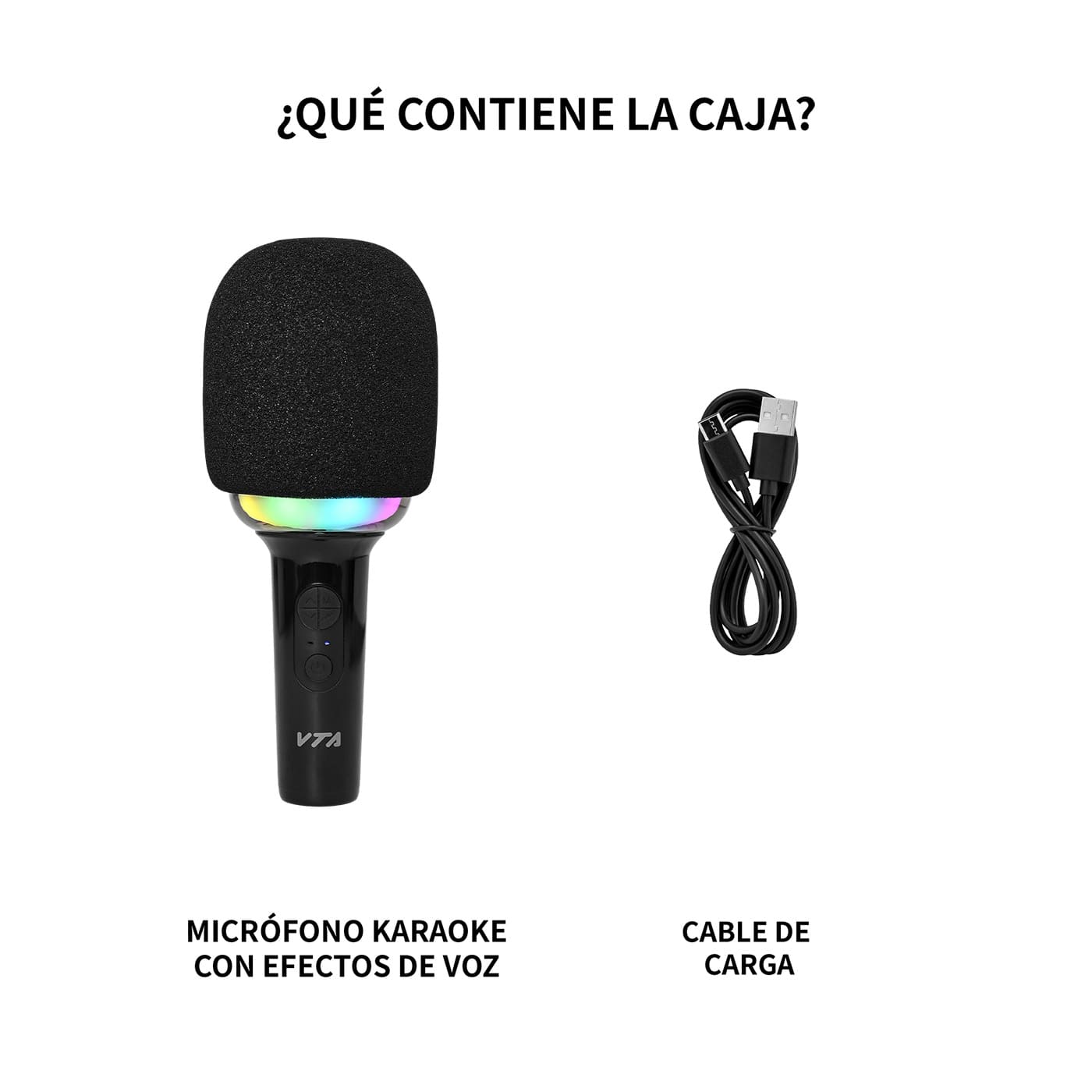 Micrófono Karaoke VTA Con Efectos De Cambio De Voz Negro img #4