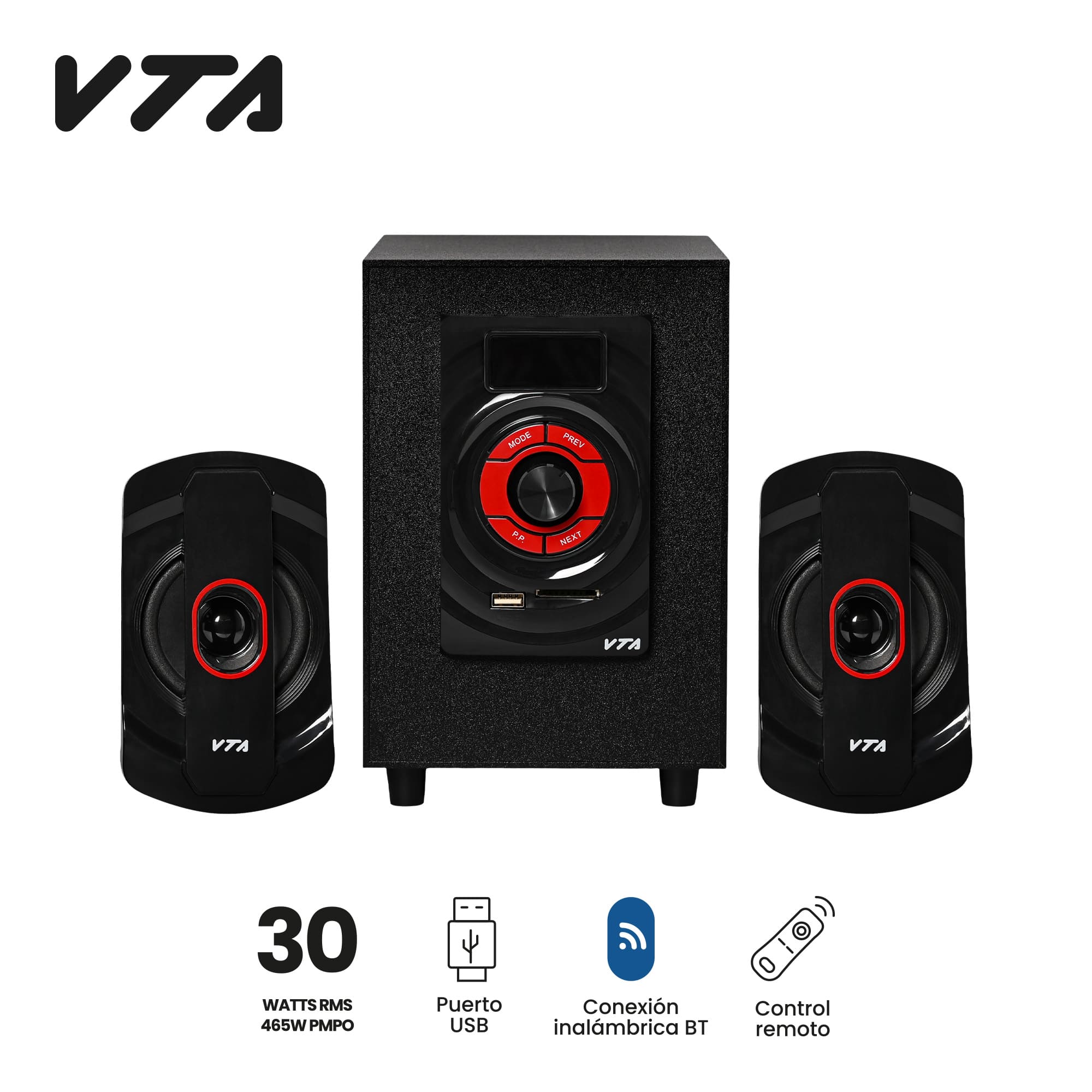 Minicomponente 2.1 VTA 30W RMS Con Radio FM img #7