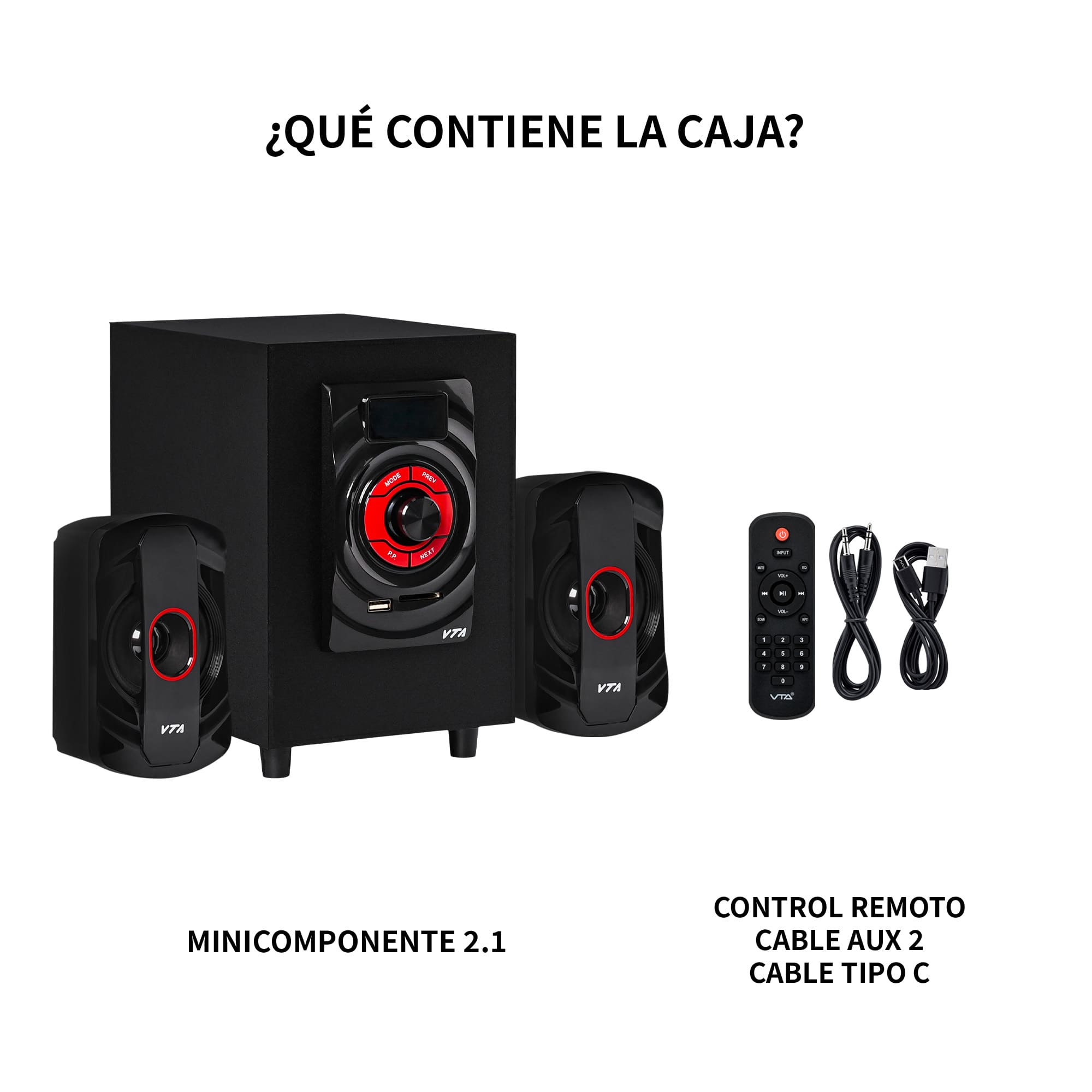 Minicomponente 2.1 VTA 30W RMS Con Radio FM img #5