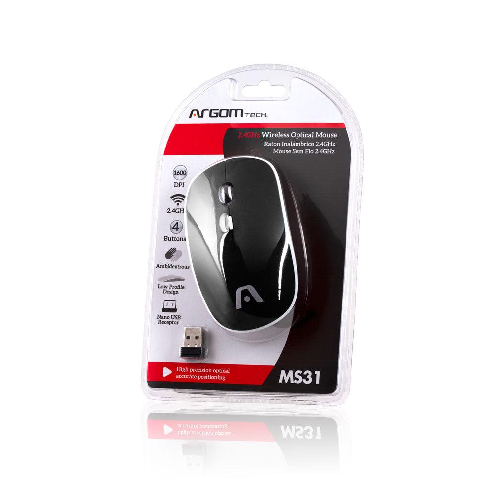 Mouse Argom Inalámbrico Ms31 Negro img #3