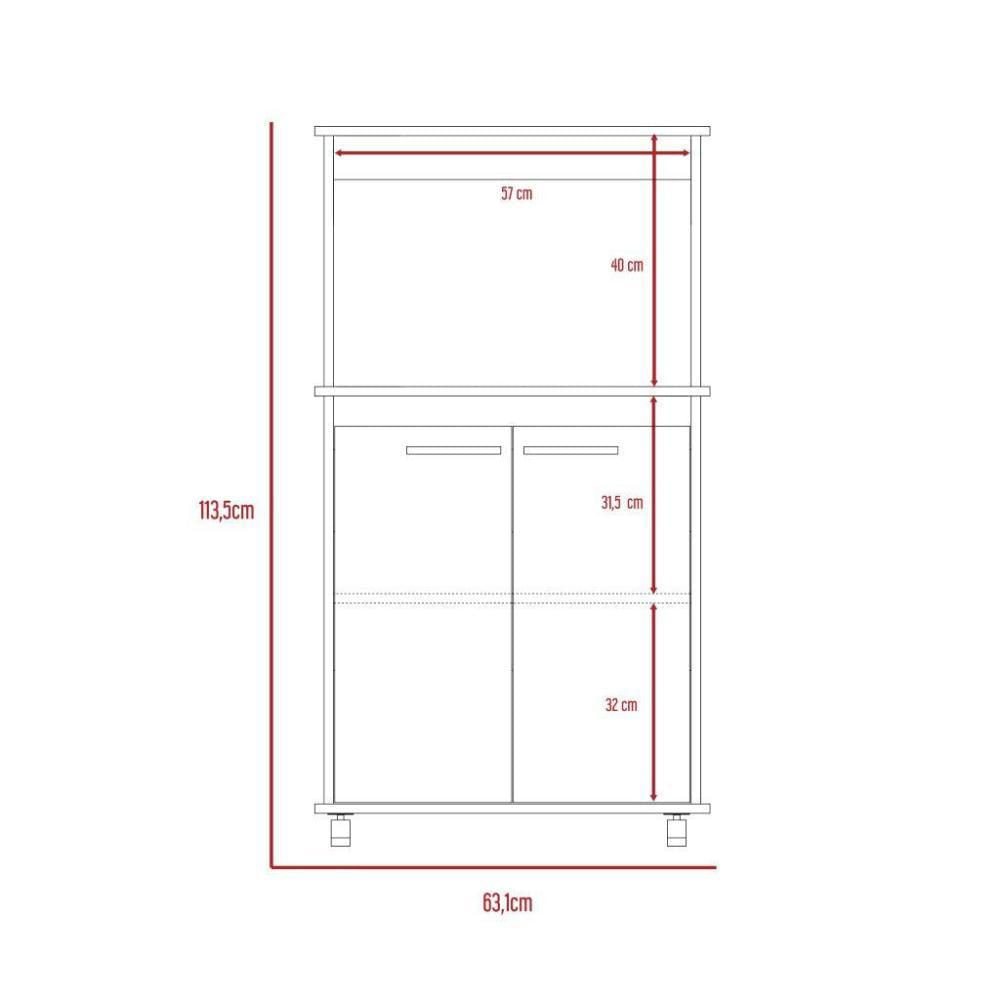 Módulo Microondas Delfi, Blanco, Con Dos Puertas Batientes img #4