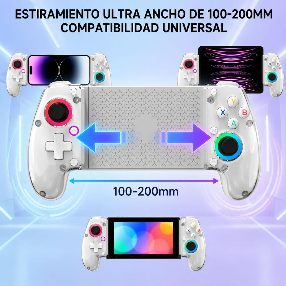 Control Gamer Bluetooth Q101 Extensible Rgb Android Ios Pc Morado img #3