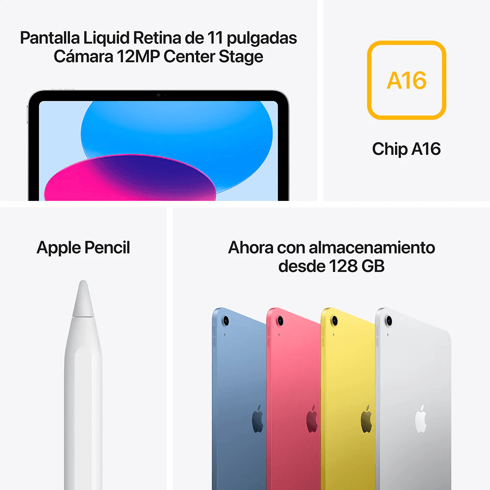iPad A16 Rosada, WiFi 128GB + Apple Pencil USB‑C img #3