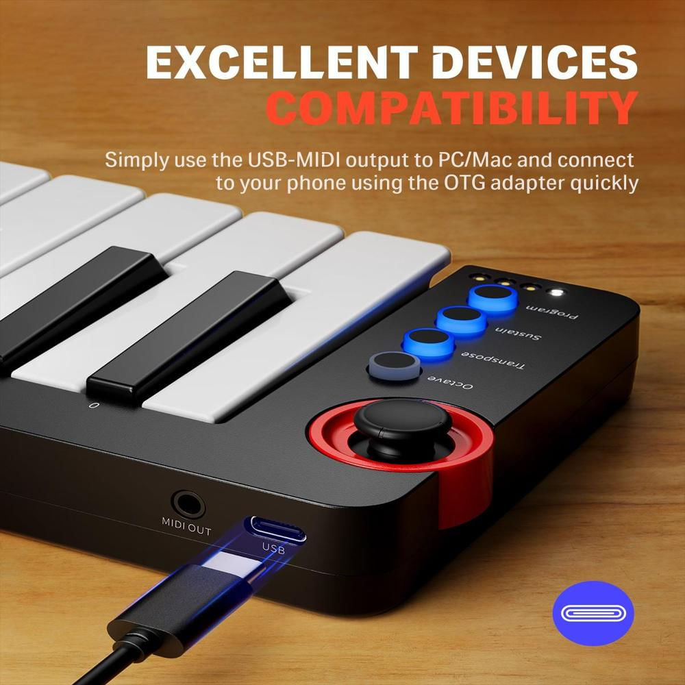 Teclado Controlador Midi Donner Dmk 25 Pro Con Software img #5