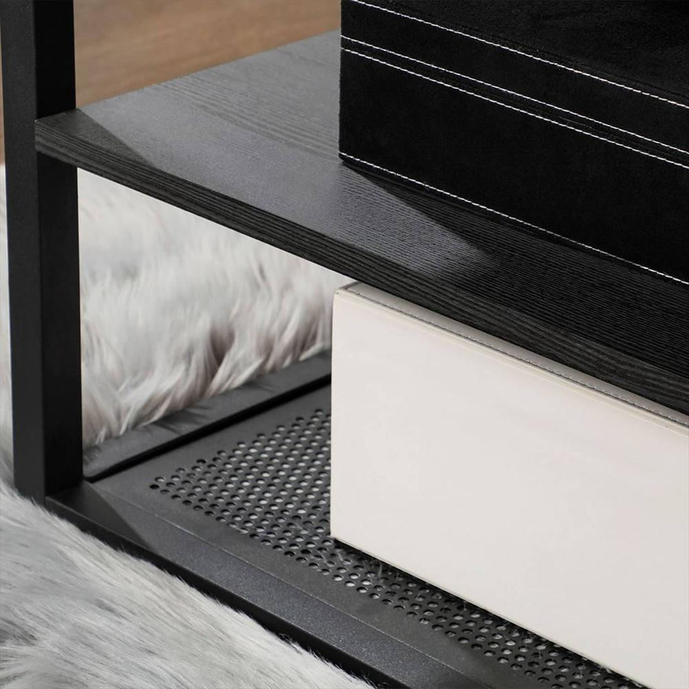 Mesa De Centro Negro 100X45cm Rectangular Y Con Compartimientos img #4