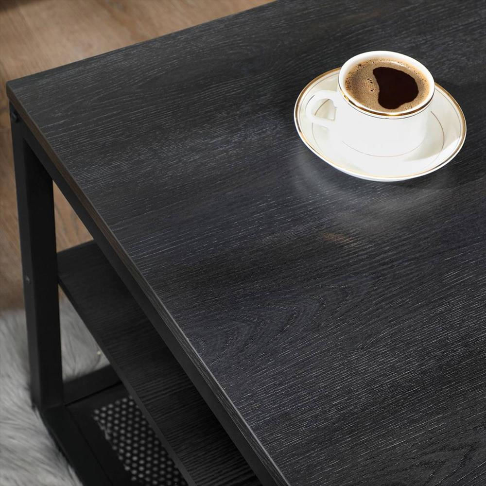 Mesa De Centro Negro 100X45cm Rectangular Y Con Compartimientos img #5