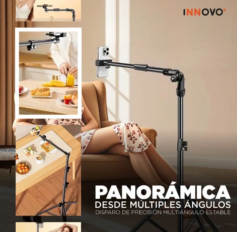 Trípode Profesional 1.80 Cm Con Brazo Extensible Creación Contenido Con Estuche img #6
