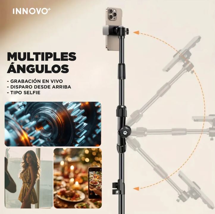 Trípode Profesional 1.80 Cm Con Brazo Extensible Creación Contenido Con Estuche img #4
