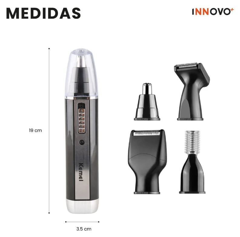 Recortadora Eléctrica 4 En 1 Kemei Nariz Orejas Cejas Barba Recargable img #6