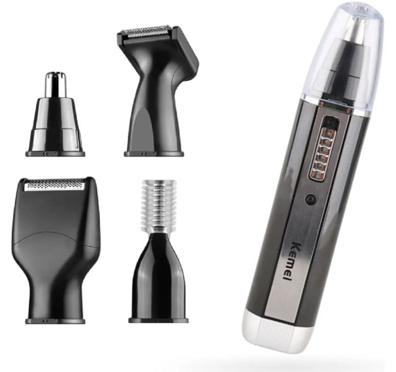 Recortadora Eléctrica 4 En 1 Kemei Nariz Orejas Cejas Barba Recargable img #1
