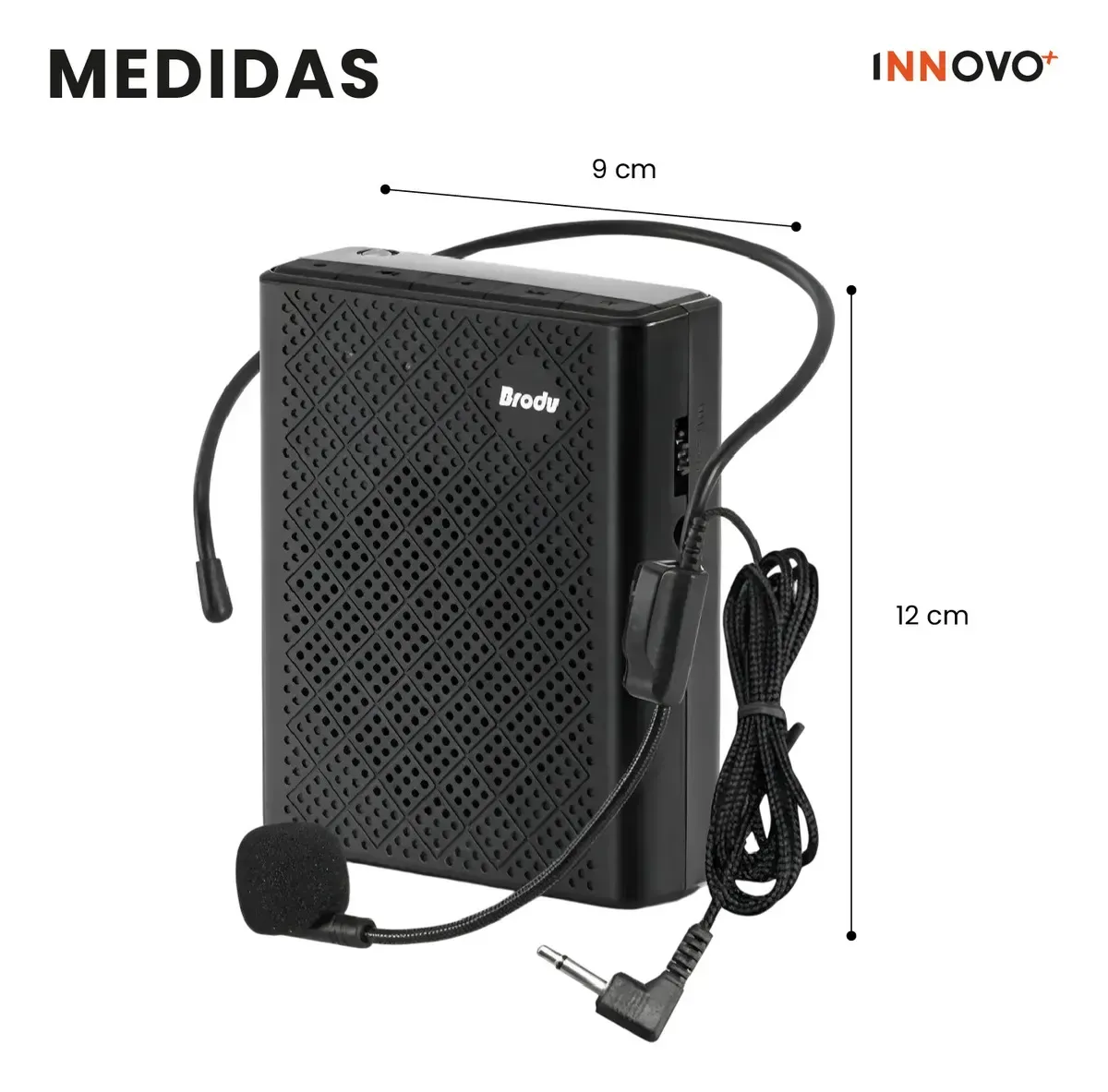 Megáfono Portátil Brodu De Cable 5w Sonido Claro Potente Negro Negro img #2