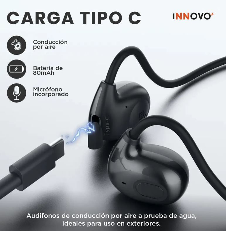Audífonos Deportivos Conducción Ósea Bluetooth 5.3 Resistentes Agua img #5