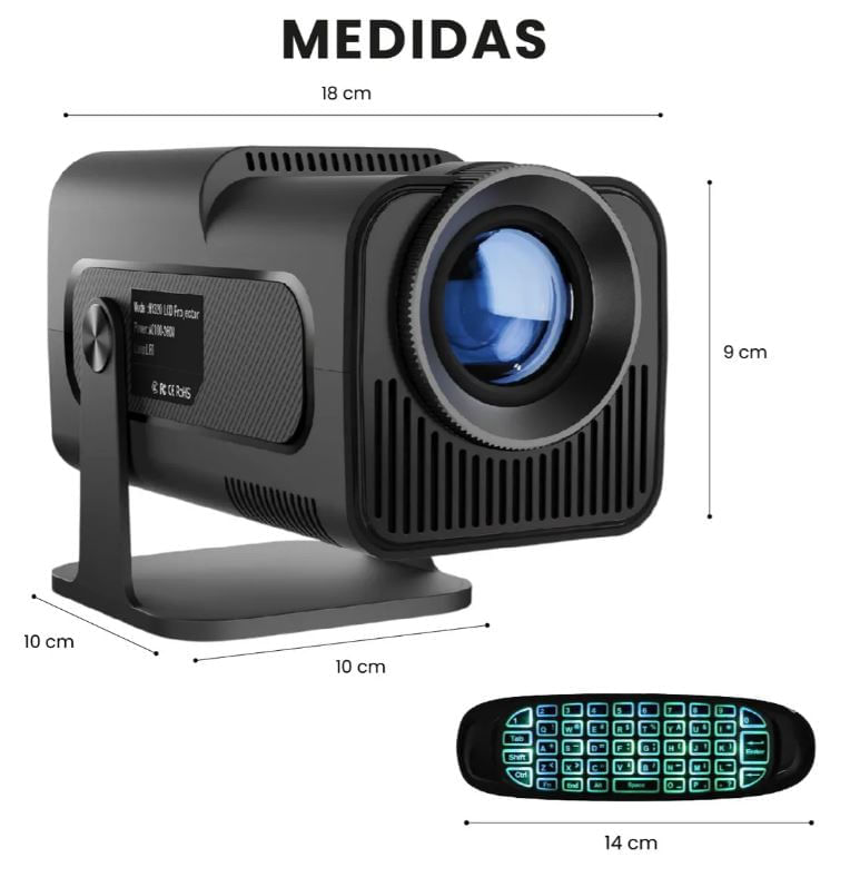 Proyector Android Hy 320 Mini Full Hd 4k 200 Pulgadas Wifi 5g + Control img #3