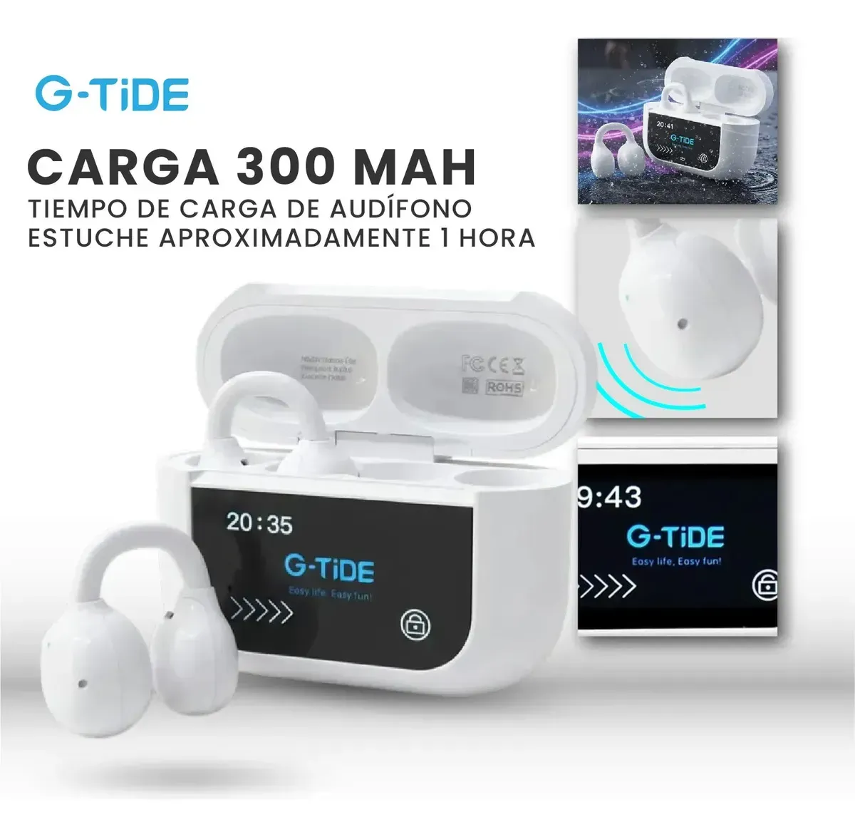 Audífonos G-tide Tws Open-ear Con Estuche Táctil Inteligente Y Audio Espacial img #2