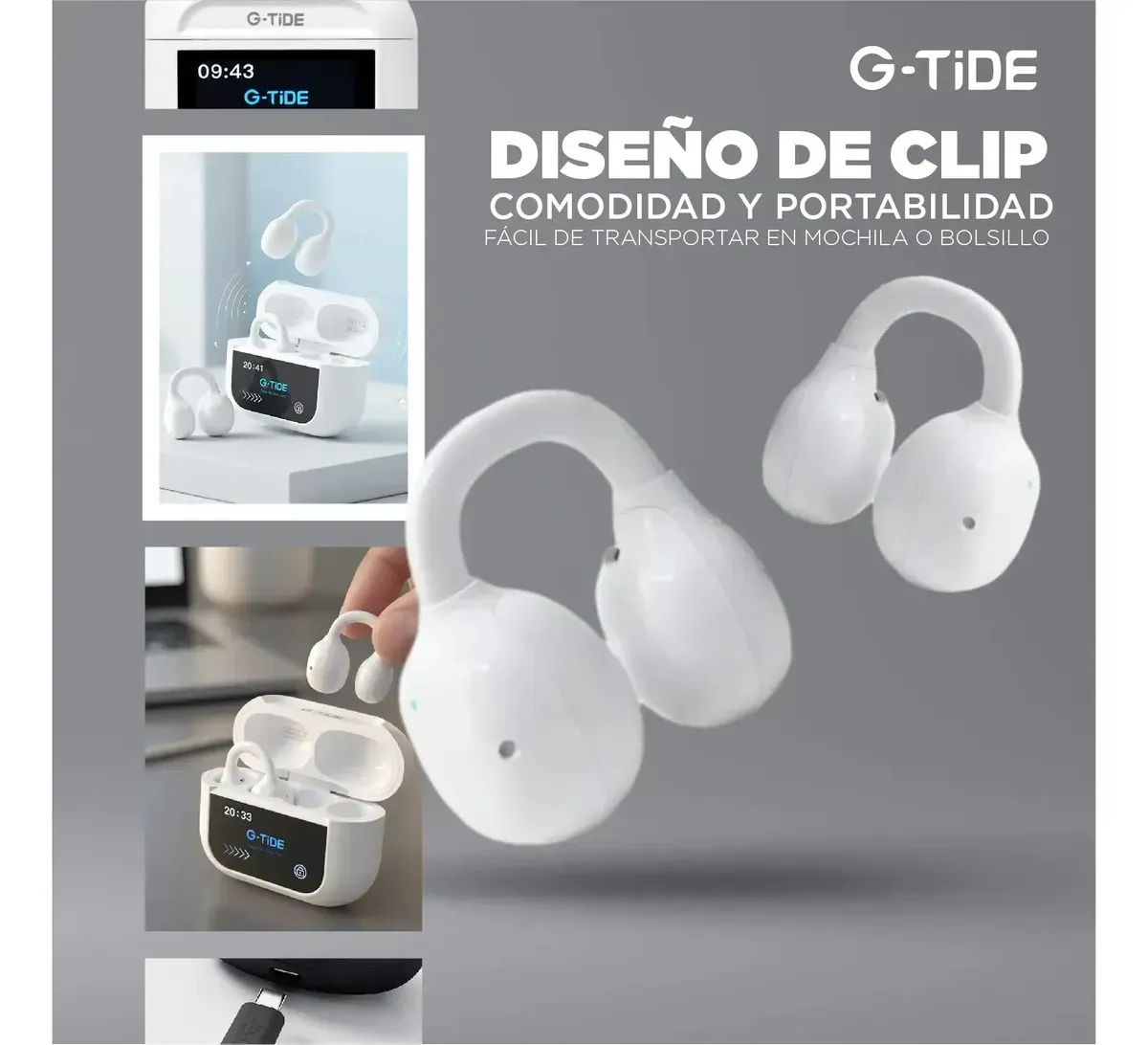 Audífonos G-tide Tws Open-ear Con Estuche Táctil Inteligente Y Audio Espacial img #8