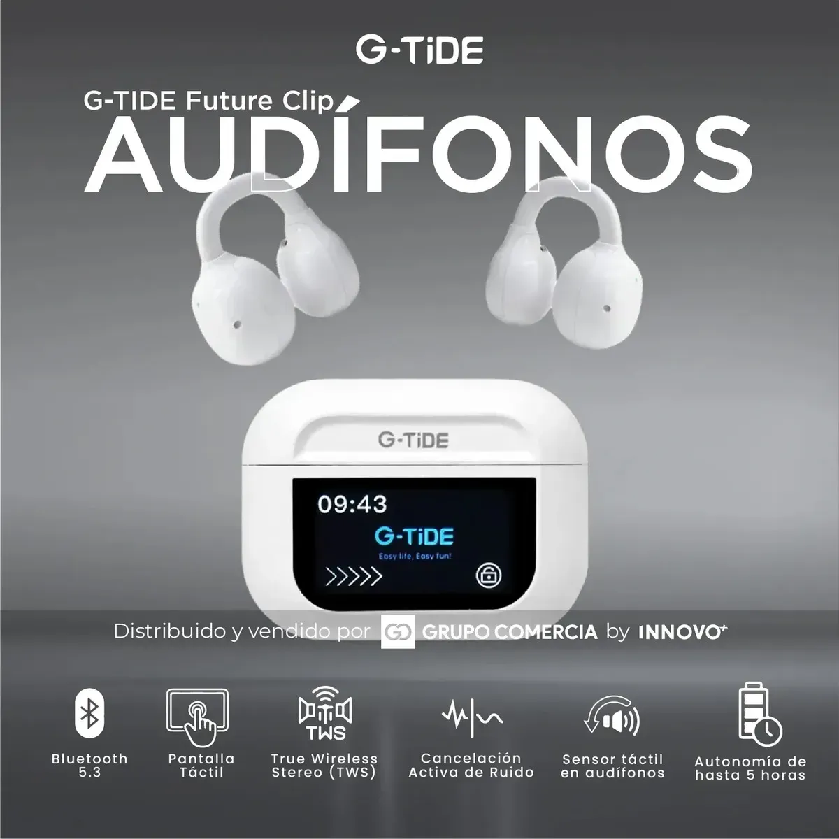 Audífonos G-tide Tws Open-ear Con Estuche Táctil Inteligente Y Audio Espacial img #3