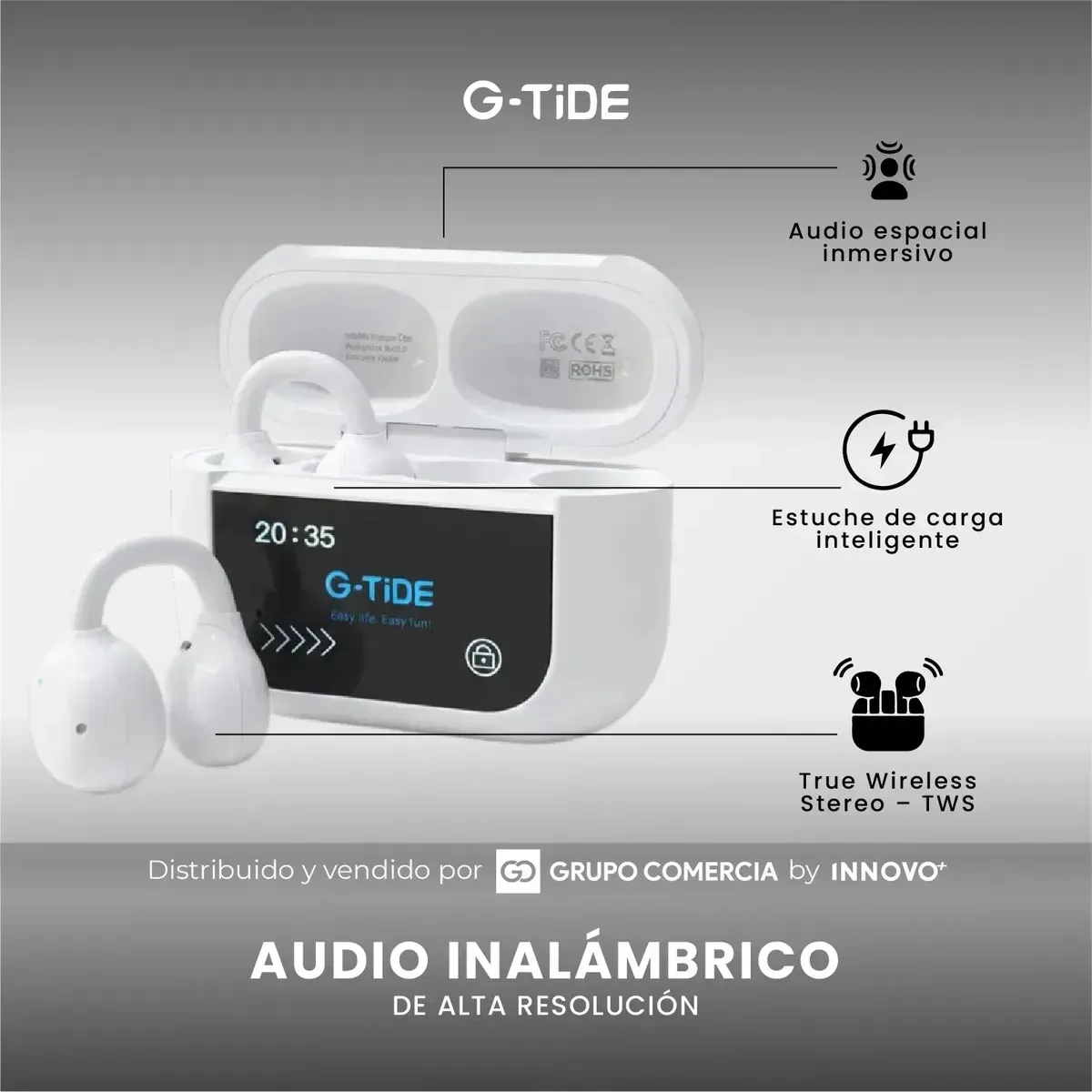Audífonos G-tide Tws Open-ear Con Estuche Táctil Inteligente Y Audio Espacial img #7
