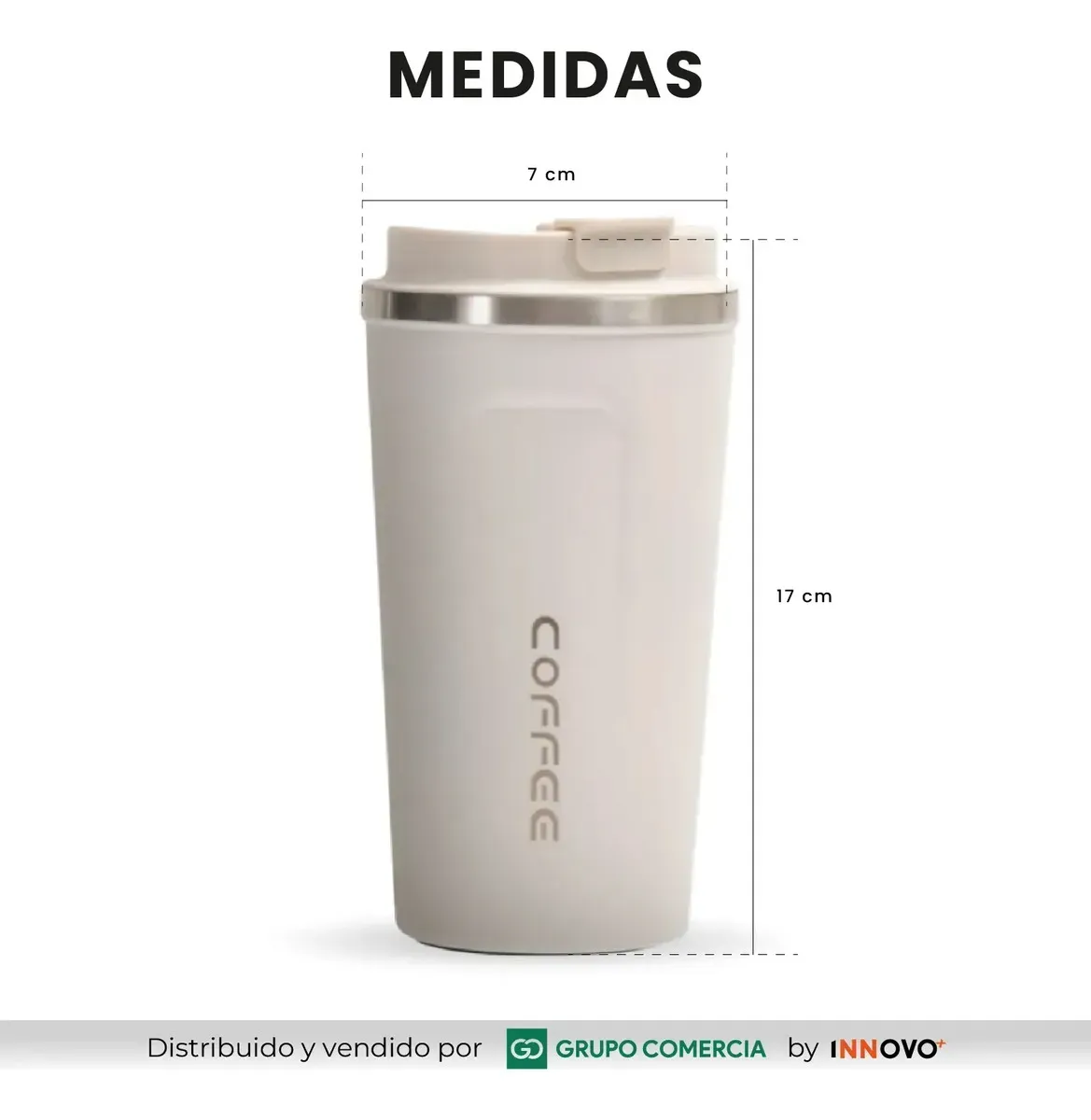 Termo Inteligente Premium 510ml Vaso Térmico De Acero Inoxidable Beige img #4