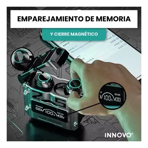 Audífonos Inalámbricos Plata M25 Bluetooth 5.3 Gamming Innovo Tech Sport img #5