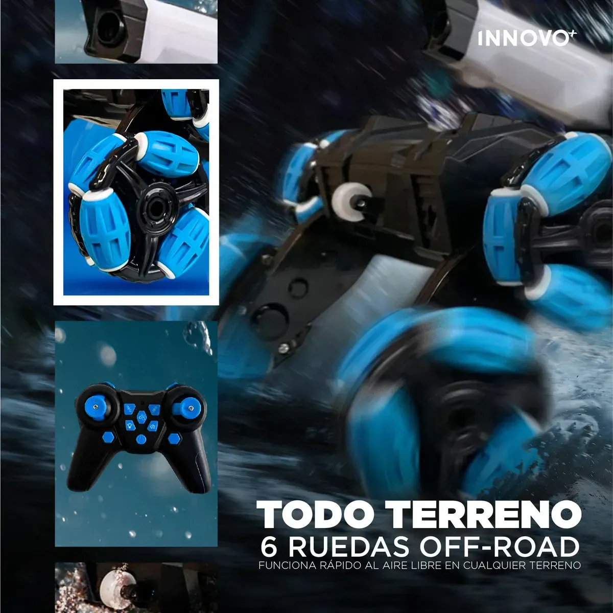 Carro Control Tanque 6 Ruedas Dispara Hidrogel Off-road Y Control 2.4g img #4