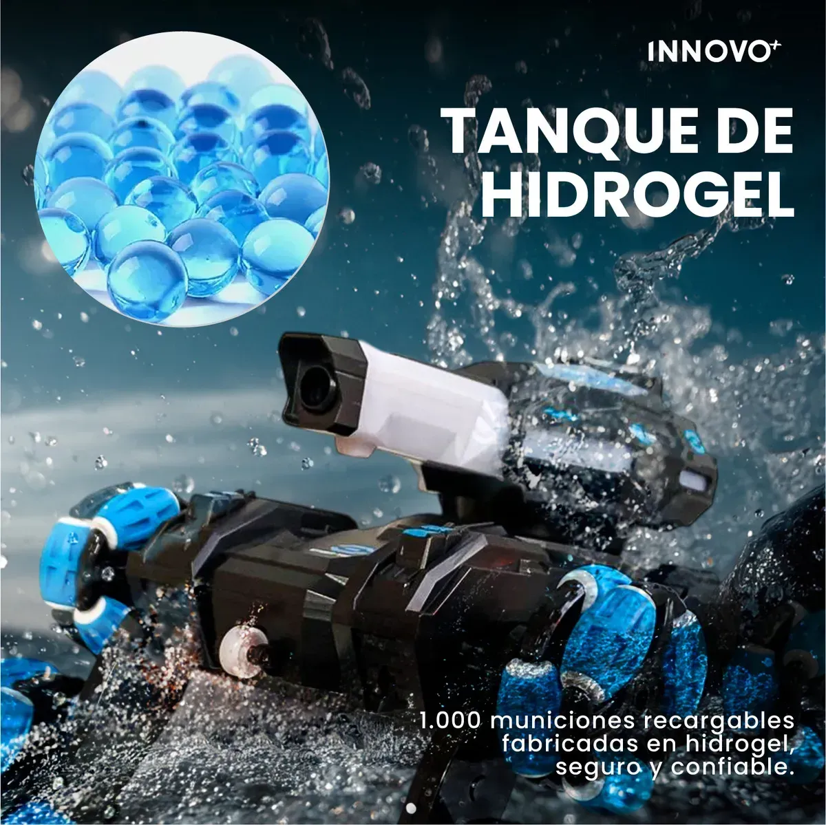Carro Control Tanque 6 Ruedas Dispara Hidrogel Off-road Y Control 2.4g img #3