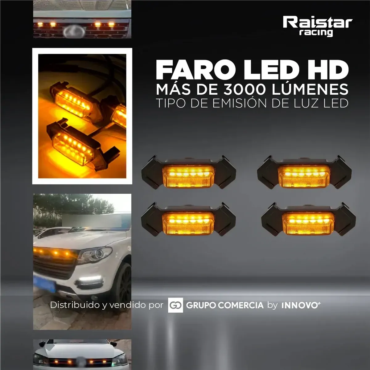 Luces Led Persiana Para Camionetas X4 Raptor Pro Rejilla img #4