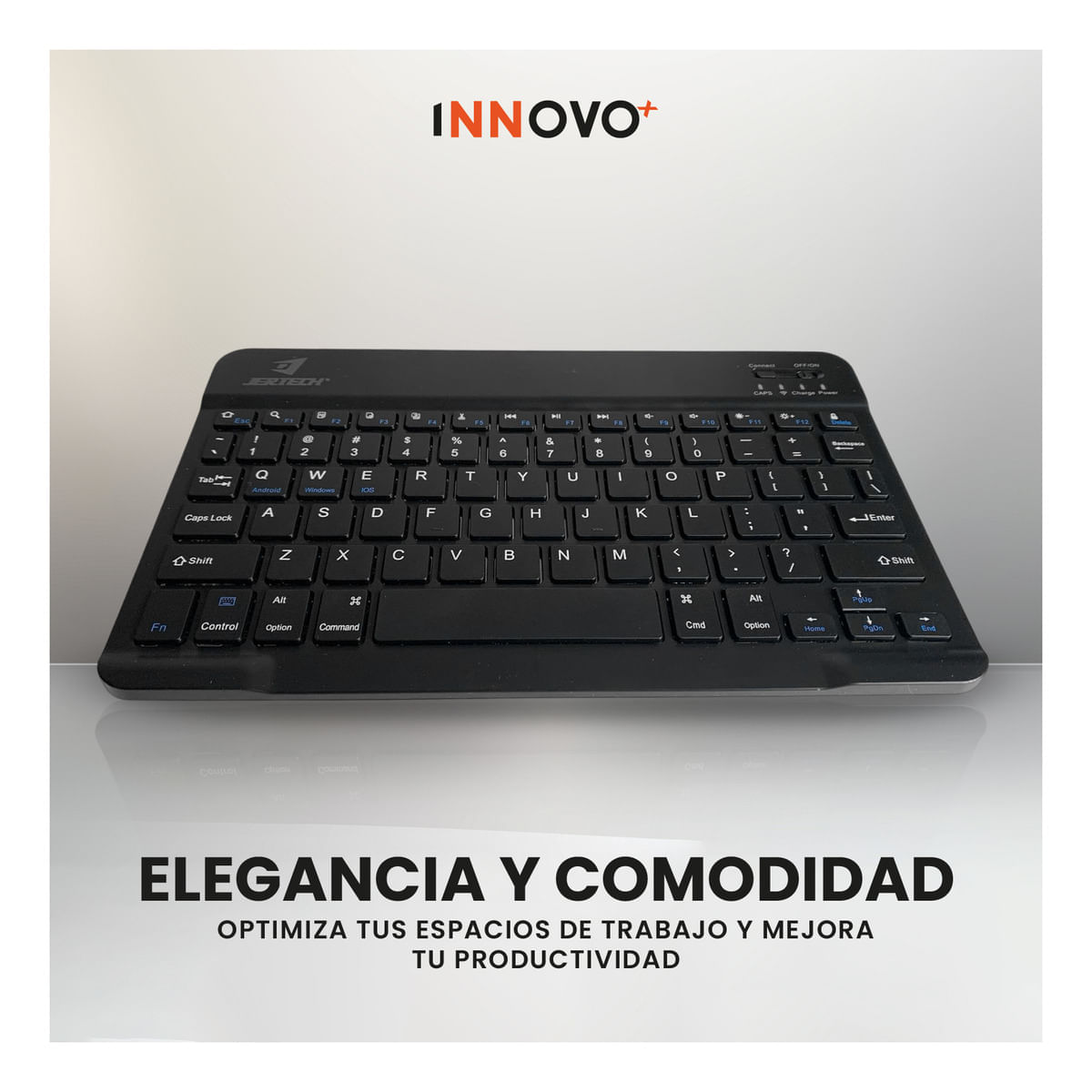 Teclado Inalambrico 3 En 1 Jertech Inn Receptor Usb Mouse Soporte Tablet O Celular Portatil img #4