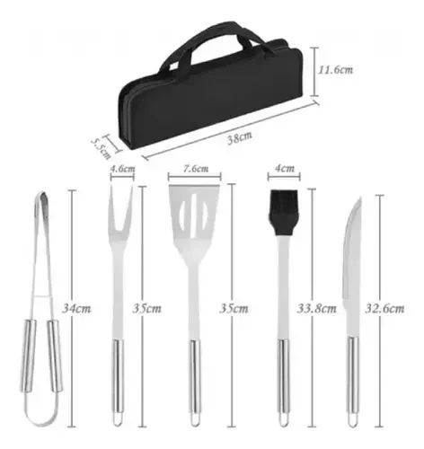 Set Kit Basic De Asado Bbq En Acero Inoxidable Con Estuche img #6