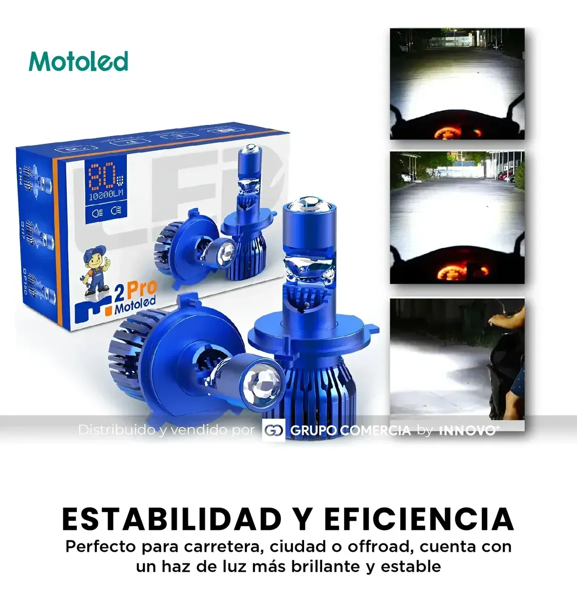 Bombillo Led H4 Moto M2-pro Motoled Lupa Proyector 12.000lm img #9