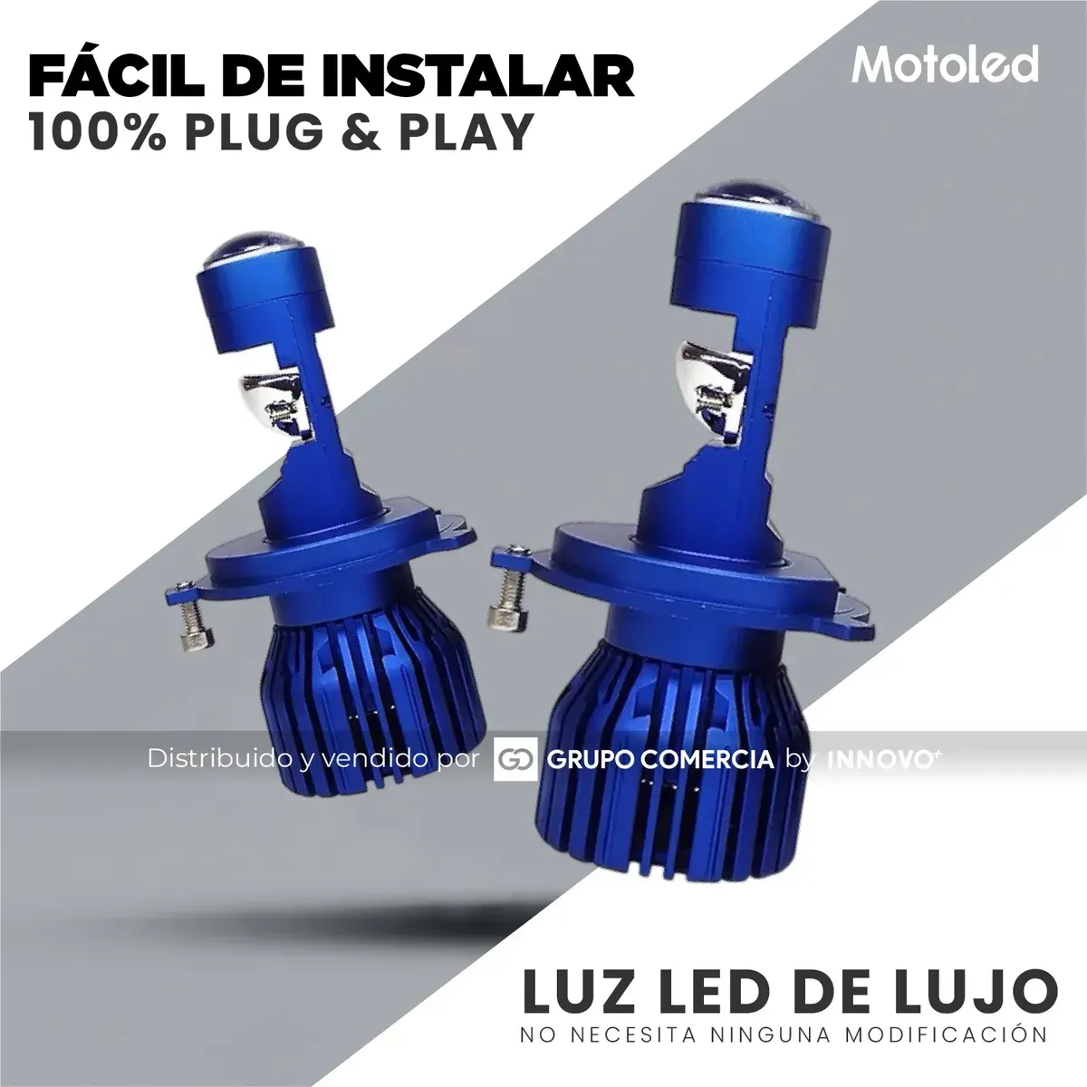 Bombillo Led H4 Moto M2-pro Motoled Lupa Proyector 12.000lm img #2