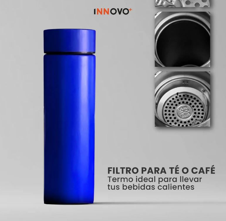 Termo Led 500ml Acero Inoxidable Pantalla Azul img #4