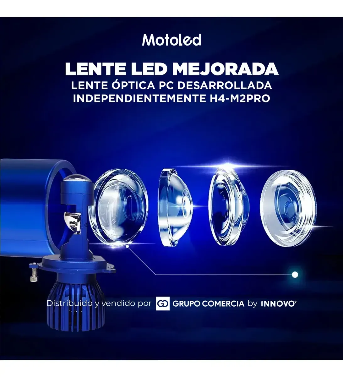 Bombillo Led H4 Moto M2-pro Motoled Lupa Proyector 12.000lm img #5