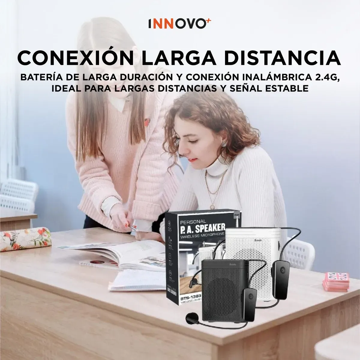 Amplificador Megafono De Voz Portátil Bluetooth Inalámbrico Negro Negro img #2