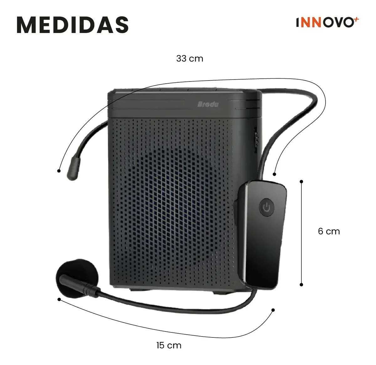 Amplificador Megafono De Voz Portátil Bluetooth Inalámbrico Negro Negro img #6