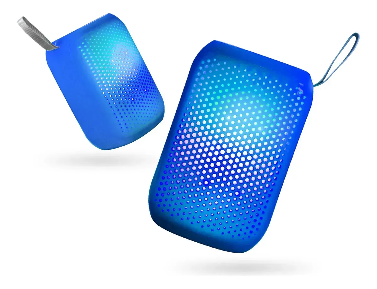 Mini Parlante Bluetooth Kts-1997 Luces Led Potente Portátil Azul img #3