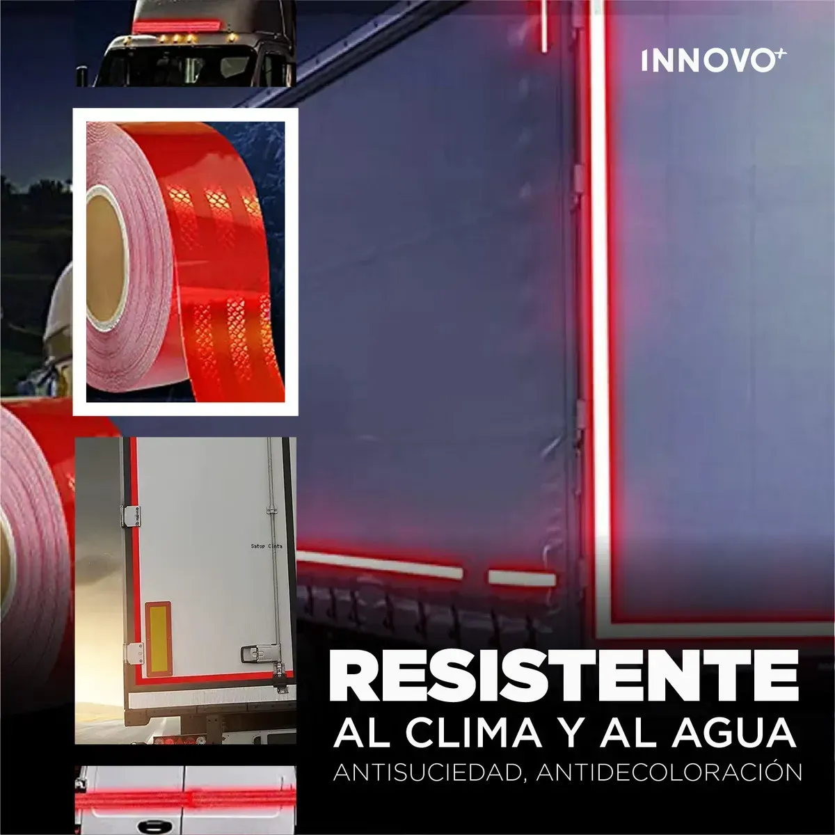 Cinta Reflectiva 3m Roja Profesional - 5cm X 50m Para Camiones Y Furgones Rojo Rojo img #4