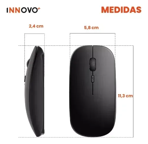 Mouse Inalámbrico Pc Laptop Bluetooth Receptor Innovo img #6